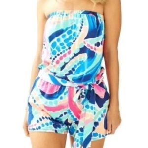 Lilly Pulitzer Ritz Romper Ocean Jewels Strapless Size XXSmall
